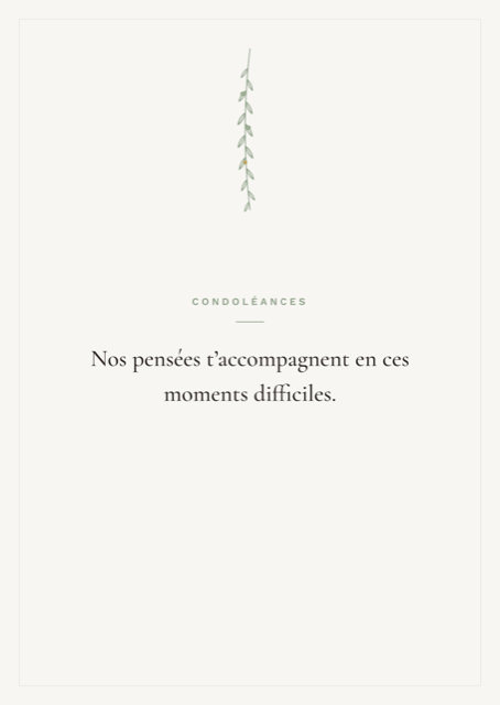 Pack condoléances