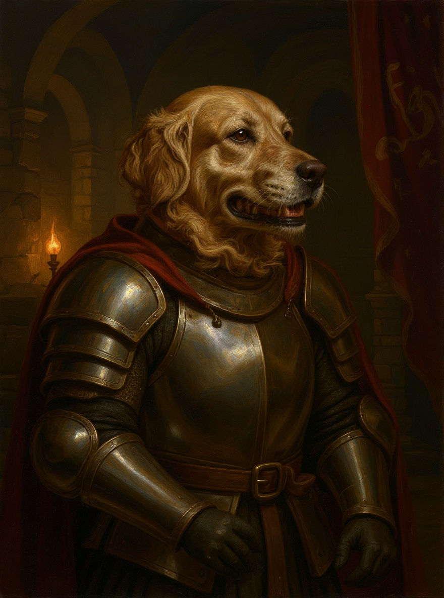 Portrait d'animal — Chevalier médiéval